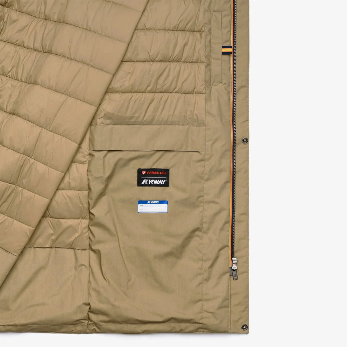 K-Way K4157FW 677 Trench Thomas Warm Micro Canvas Beige Khaki - Dettaglio Tessuto