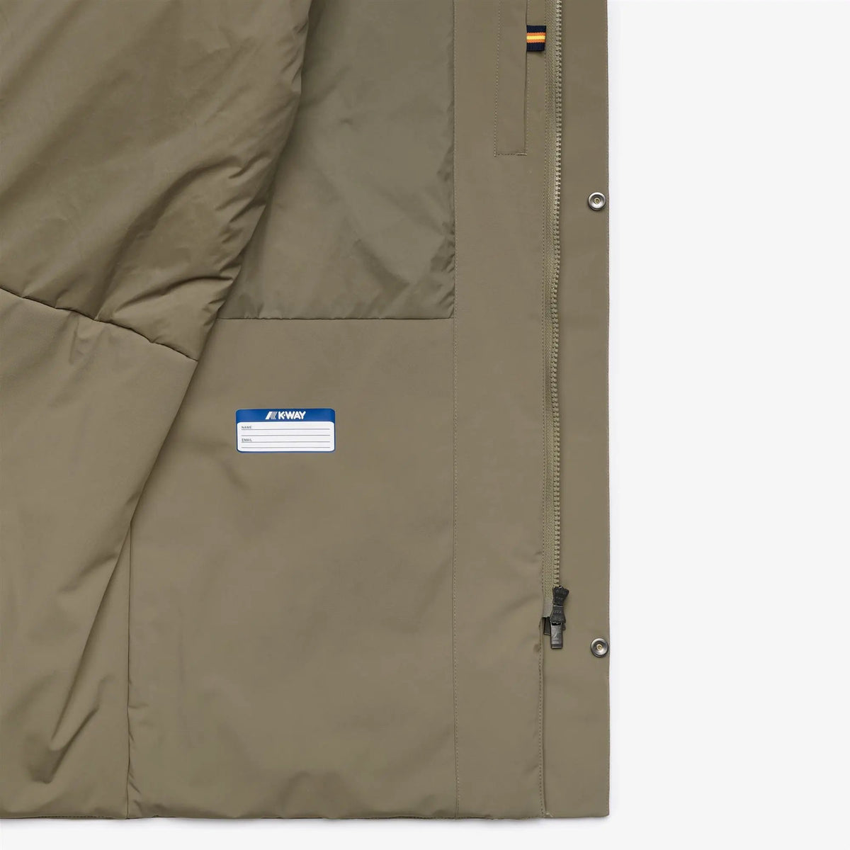 Giacca K-WAY Duke St Warm Green Army - Vista laterale indossata