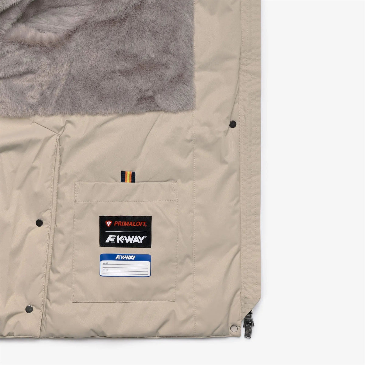 K-Way K8144BW DDB Marlette Twill Soft Beaver — vista retro e particolari beige cashmere (DDB)