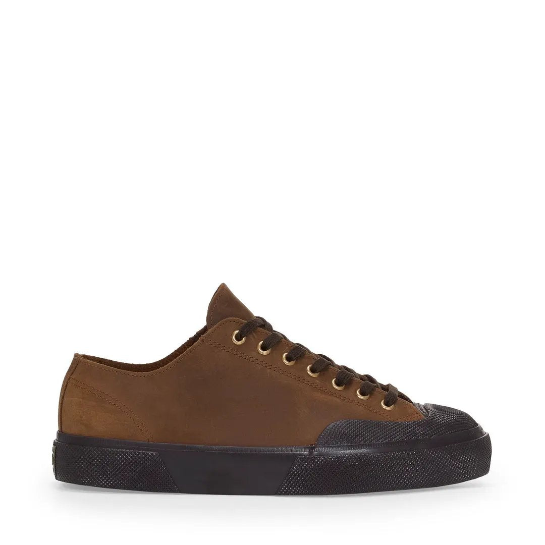 Sneakers Superga 2432 Works Crazy Horse Leather S21537W Brown Horse-Black - Vista Laterale