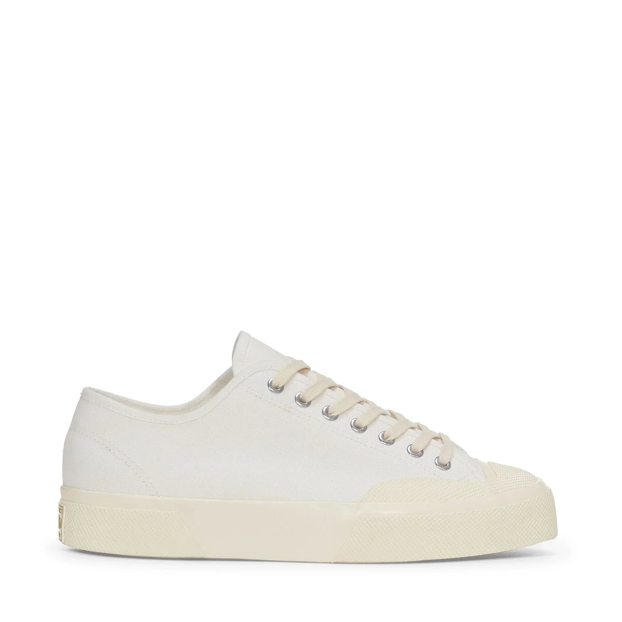 Sneaker uomo in tela bianca, suola in gomma, stile casual Made in Italy