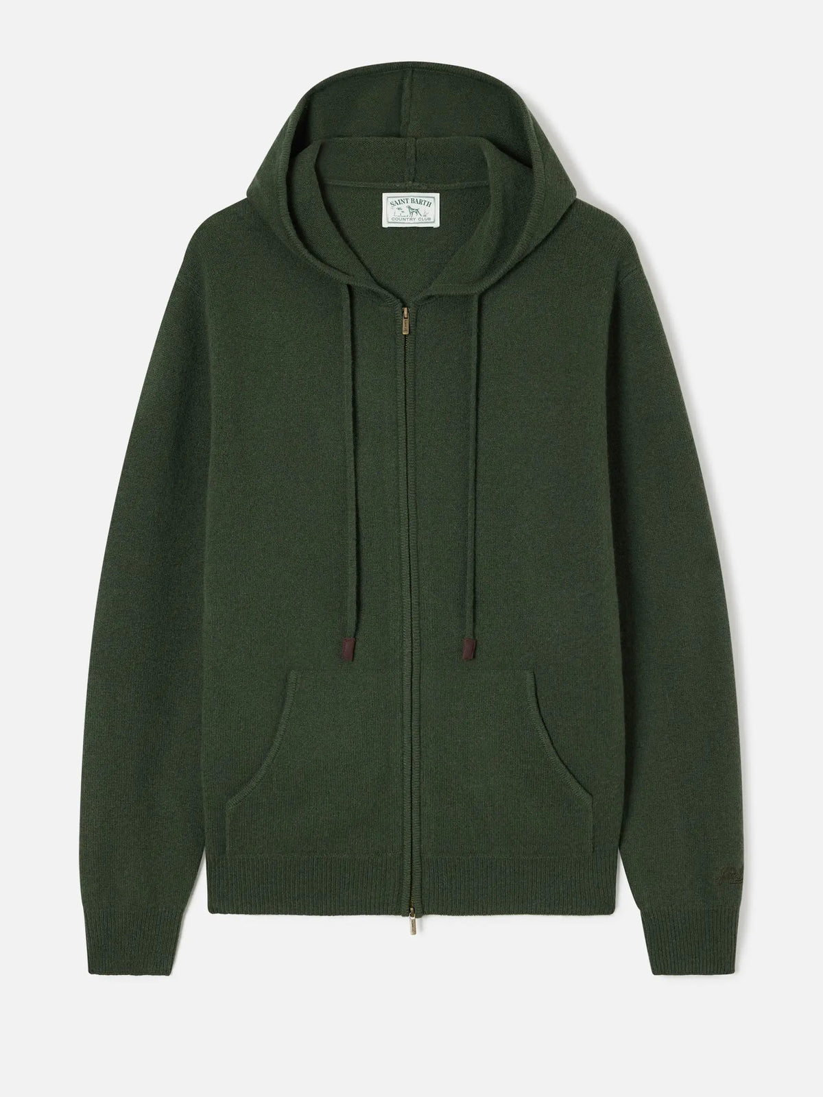 SAINT BARTH Notting lambswool full zip - Vista frontale colore Military