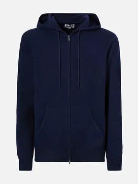 SAINT BARTH Notting NOT0002 - Felpa con cappuccio in lambswool, colore Night Blue - dettaglio tessuto