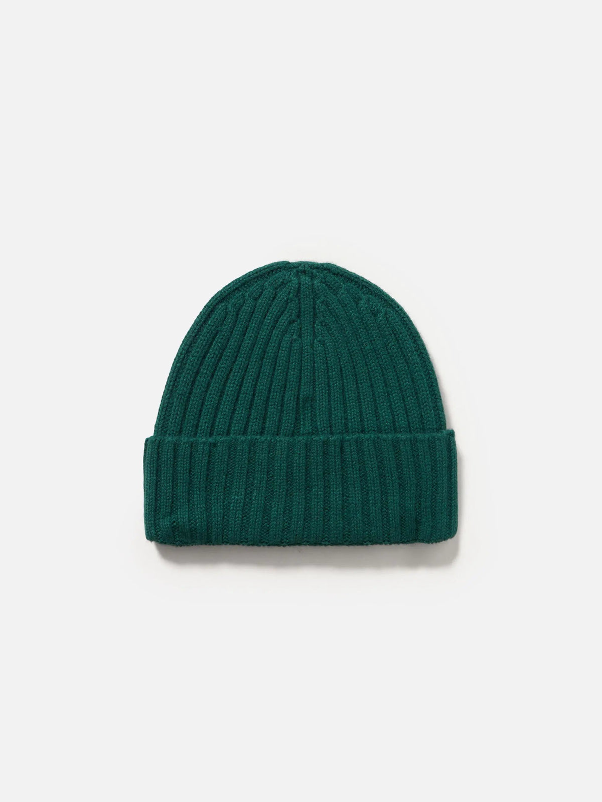 Berretto Wengen (WENG001) in cashmere blend verde British - vista laterale con dettaglio coste