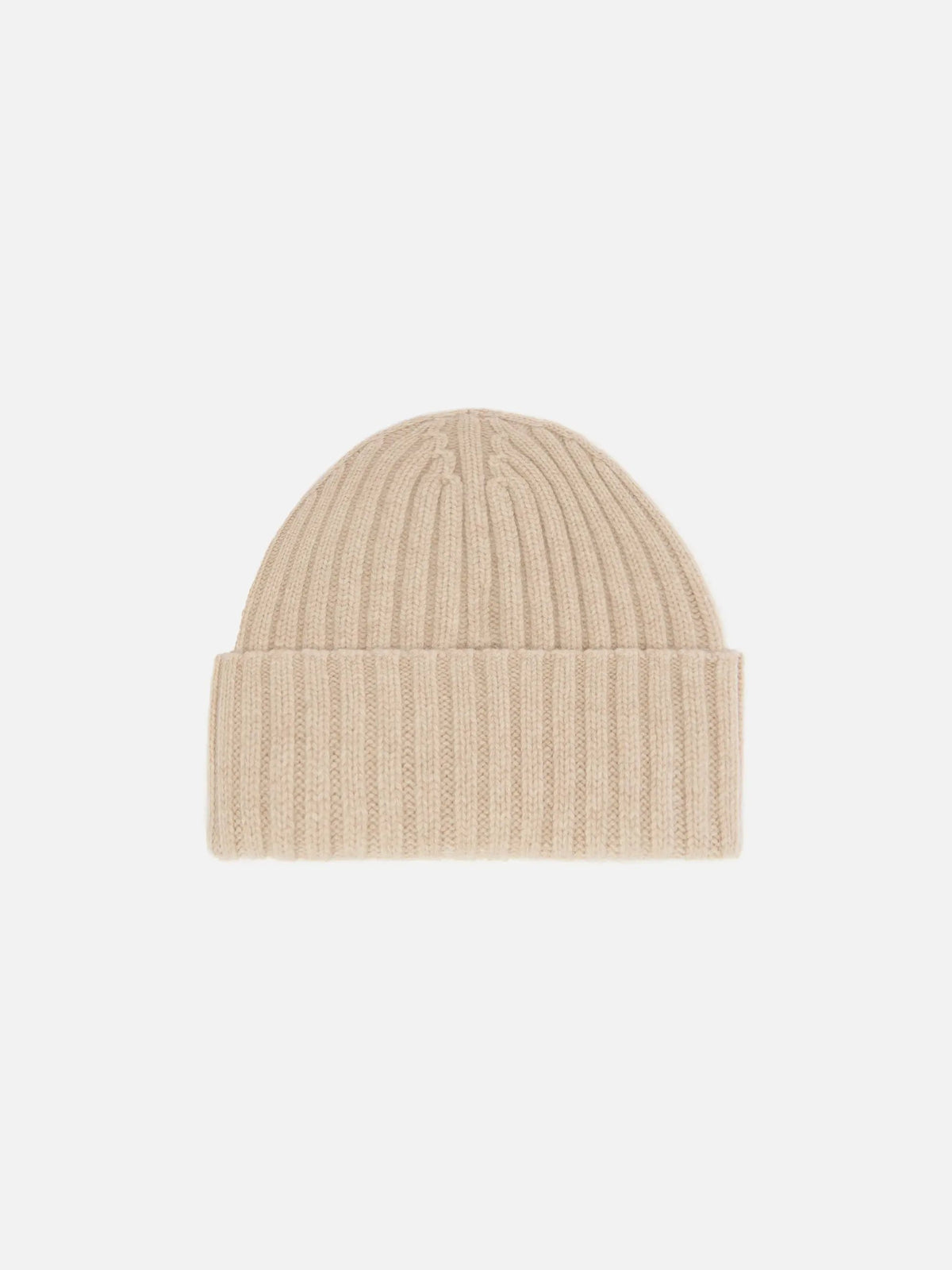 Cappellino Wengen in lana beige con ricamo St. Barth - dettaglio risvolto e logo