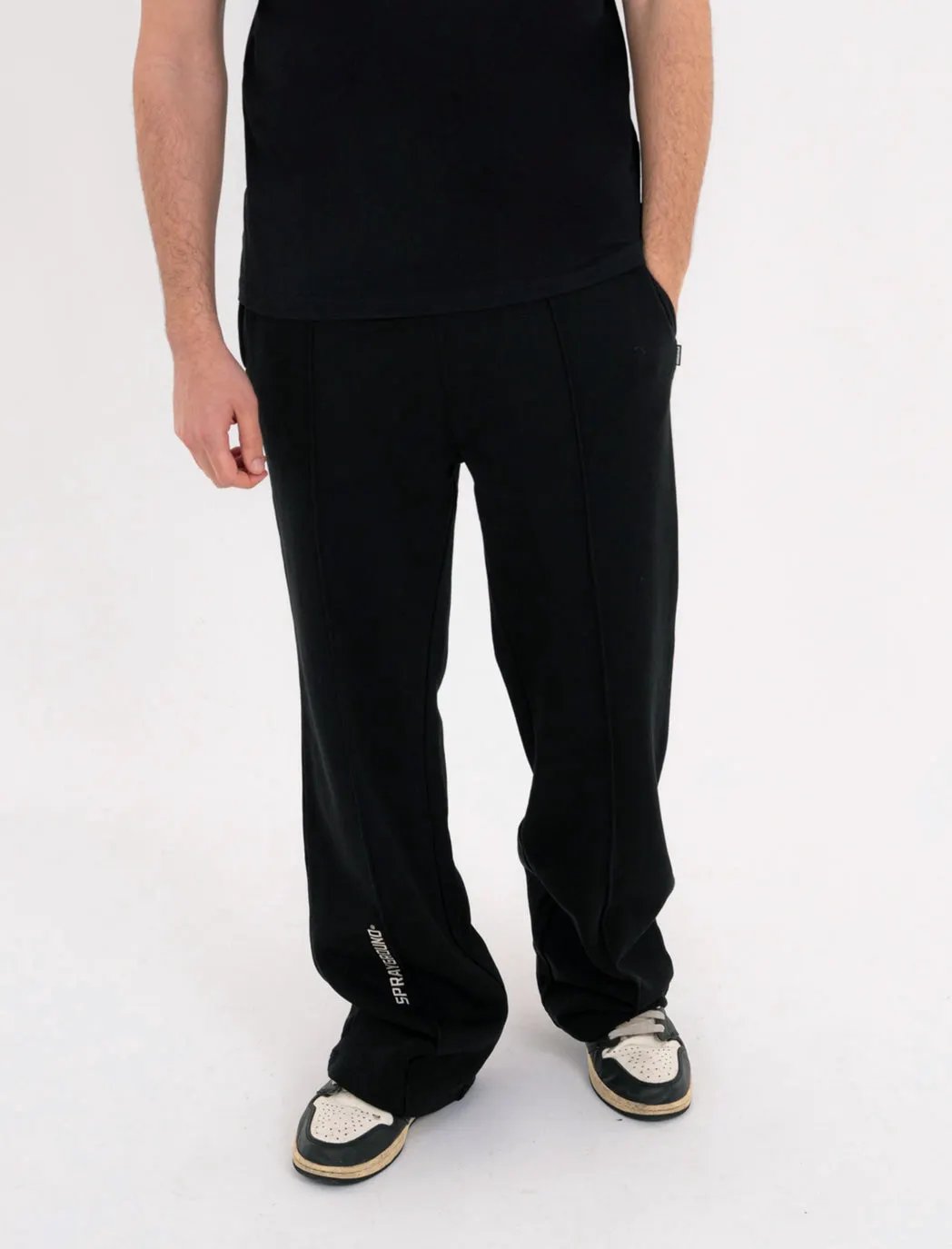Sprayground Pantalone Tuta Pure Straight Leg SP966GBLK Nero - Vista frontale
