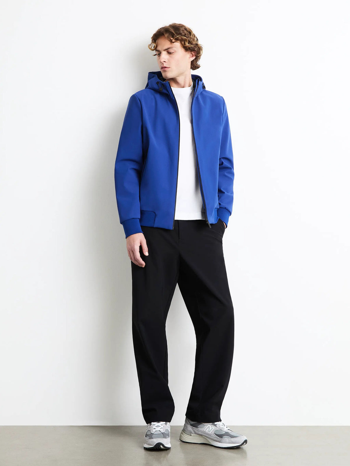 RRD Surflex Winter Thermo Hood Zip Jkt — dettaglio cappuccio e zip — Blue Black (60)