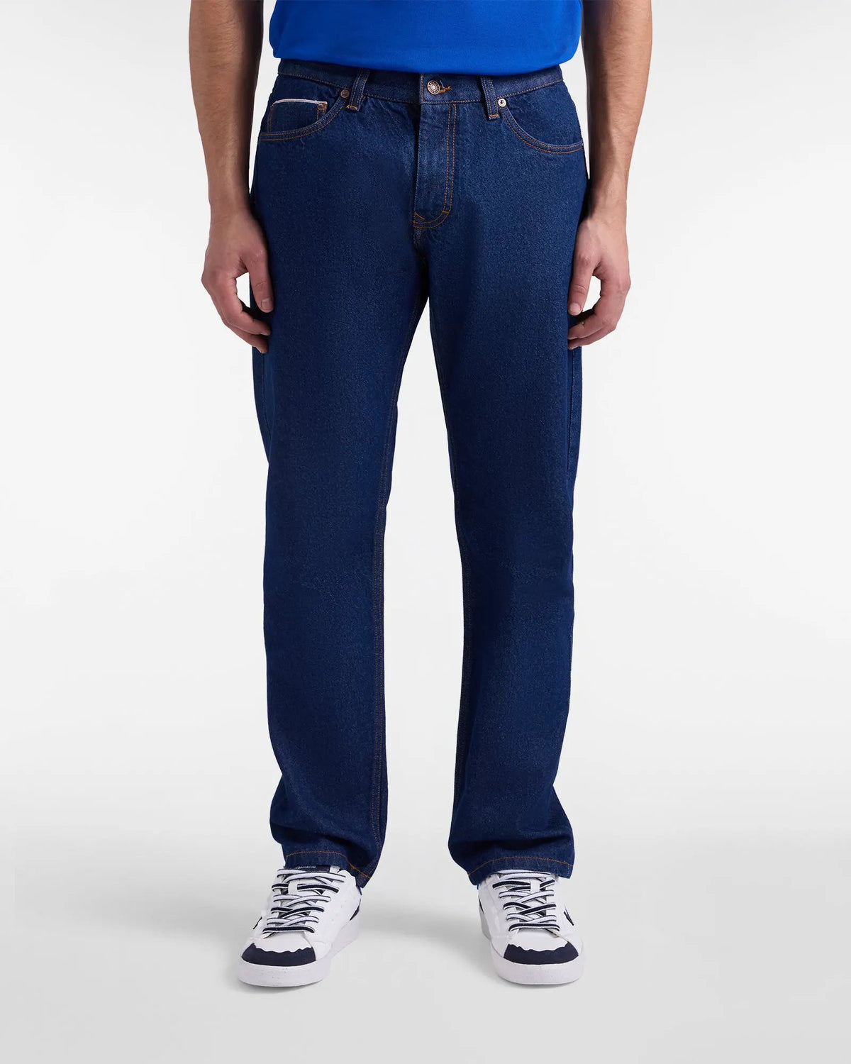 Pantaloni Harmont & Blaine Narrow Fit in denim blu - Vista frontale