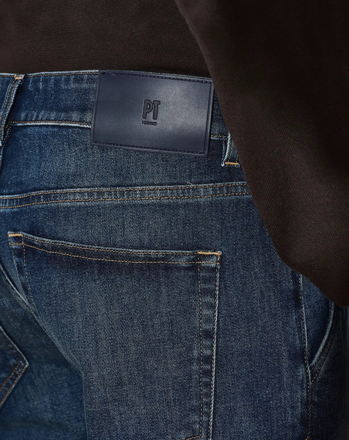 Jeans PT Torino Indie blue denim stretch - Vista retro completo