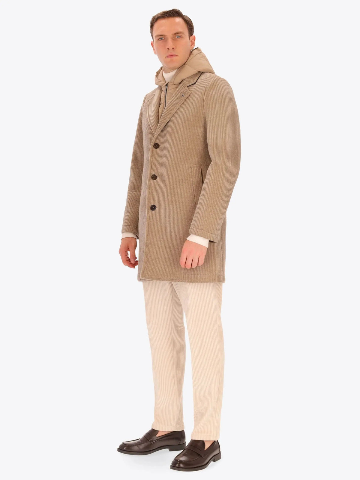 Cappotto DISTRETTO12 Alba CP1316T0499 Cacha sabbia - Figura intera
