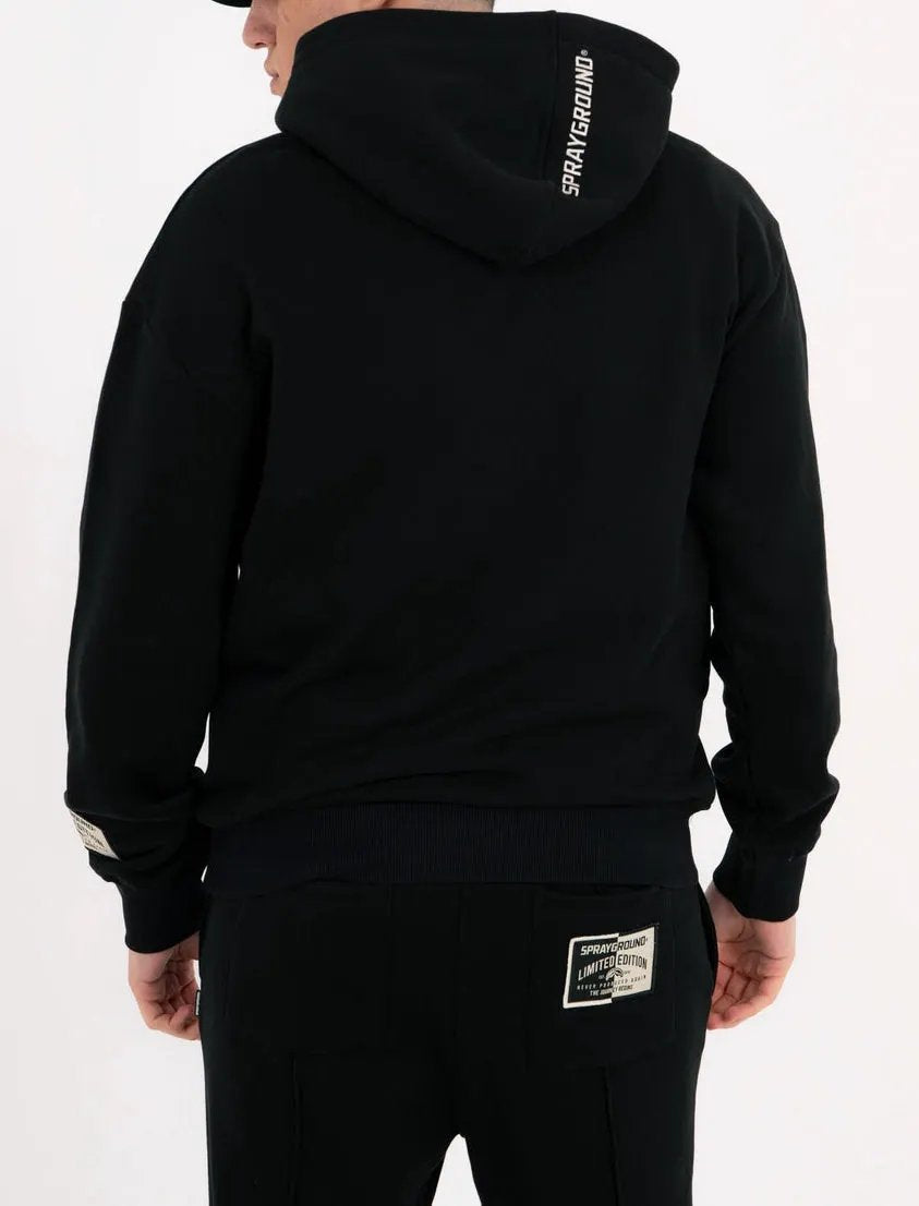 Sprayground felpa Pure Regular Hoodie SP965GBLK Nero - Vista posteriore