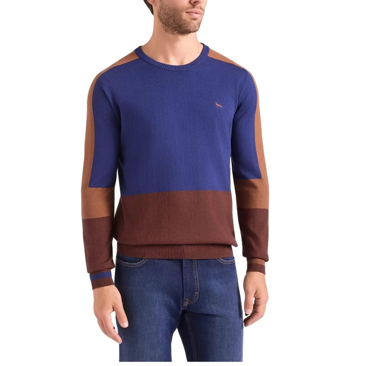 Harmont&Blaine Maglia Girocollo Color Block Cioccolato HRR908030788