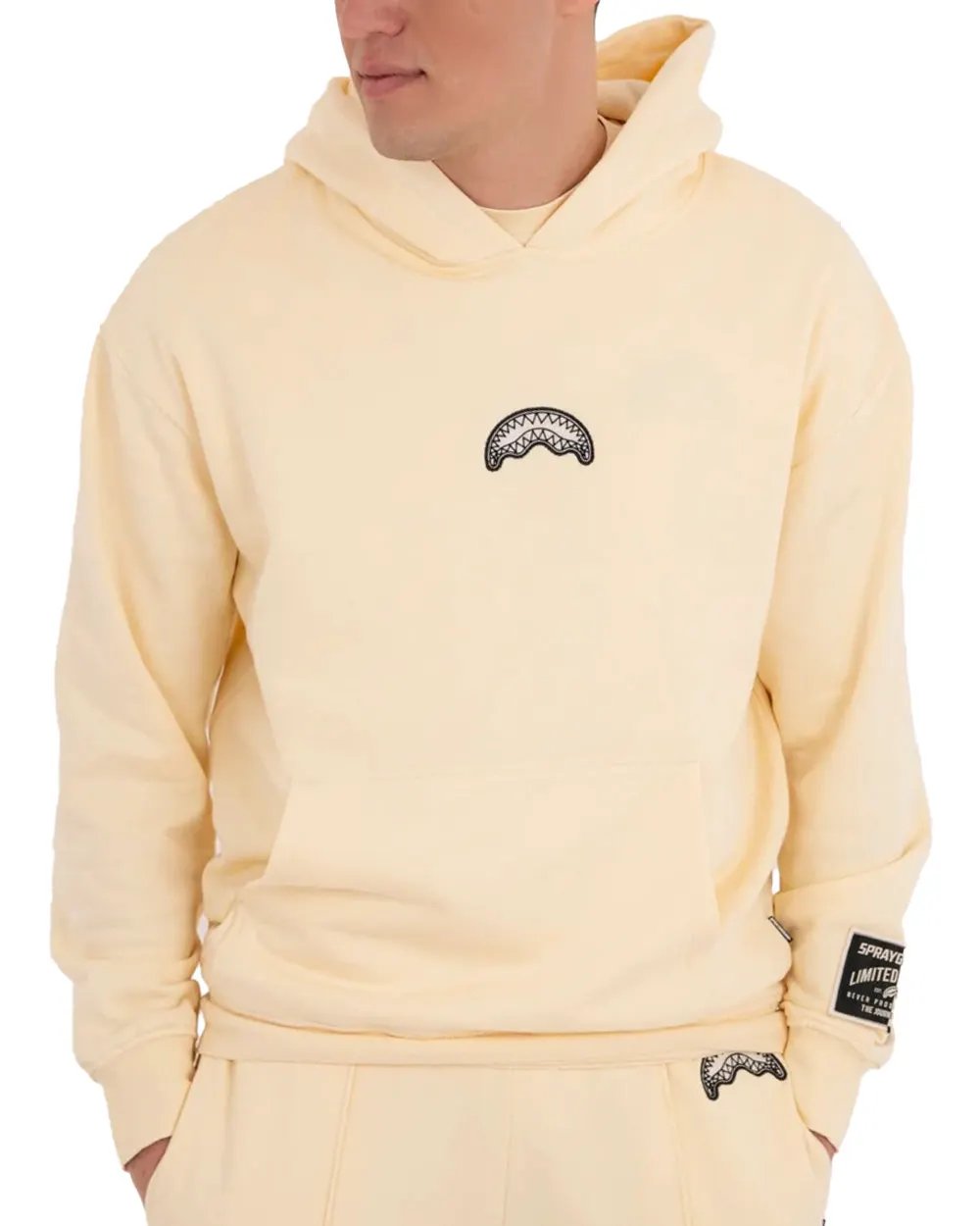 Felpa con cappuccio Sprayground Pure Regular SP965G Cream - Vista frontale