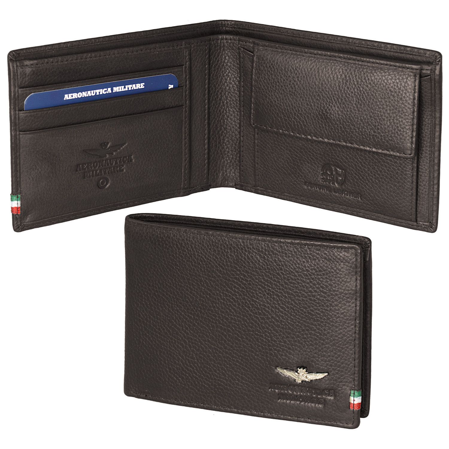 AERONAUTICA MILITARE AM102-MO WALLET PORTAFOGLIO PELLE