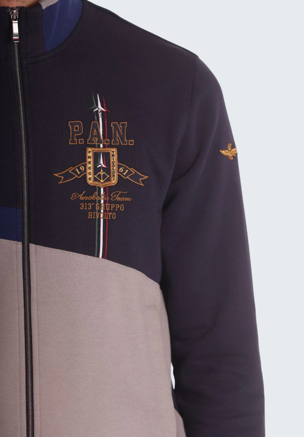 AERONAUTICA MILITARE FE1945F564 94564  SWEAT SHIRT FELPA CENTRO SPORTIVO DARK BLU STONE GREY - Atelier Fratelli Carbè