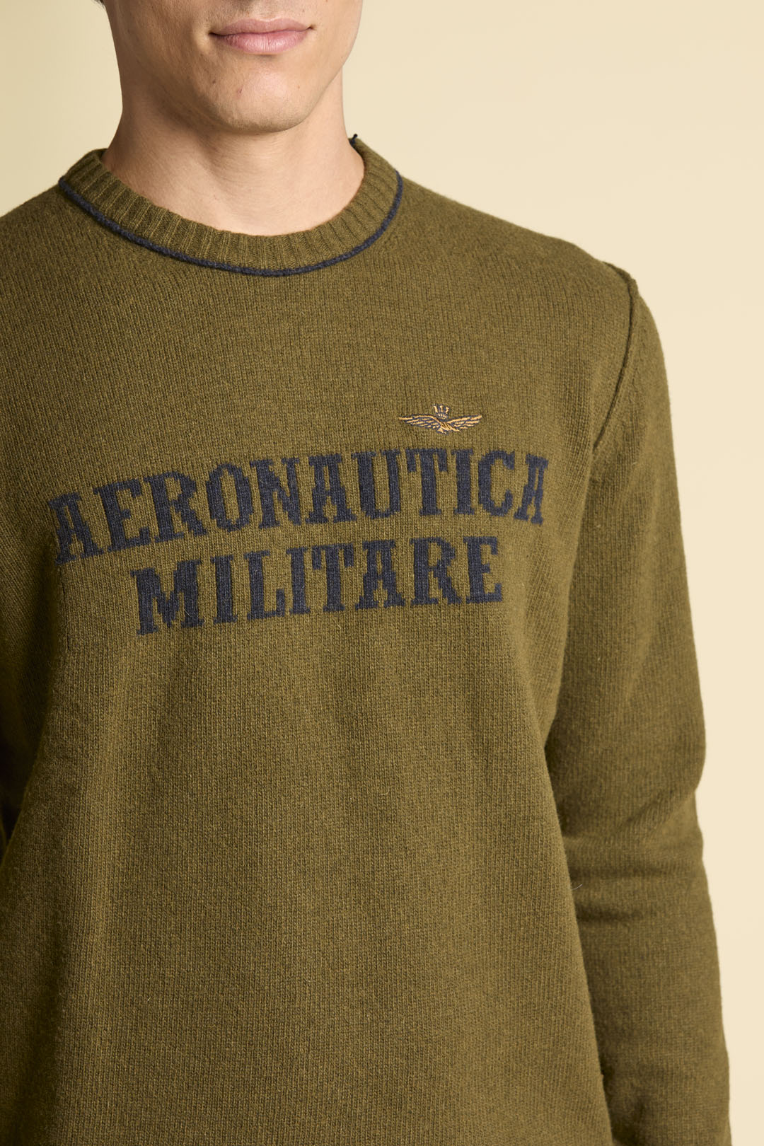 AERONAUTICA MILITARE MA1579UL00924 07198  KNIT MAGLIA  CON LOGO JACQUARD - Atelier Fratelli Carbè