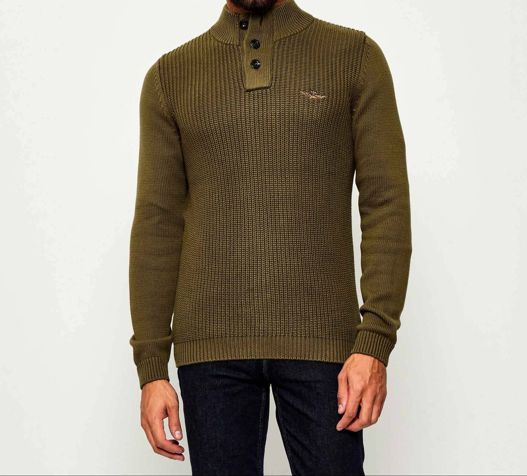 AERONAUTICA MILITARE MA1572UL00409 07198  KNIT MAGLIA  COLLO ALTO BOTTONI - Atelier Fratelli Carbè
