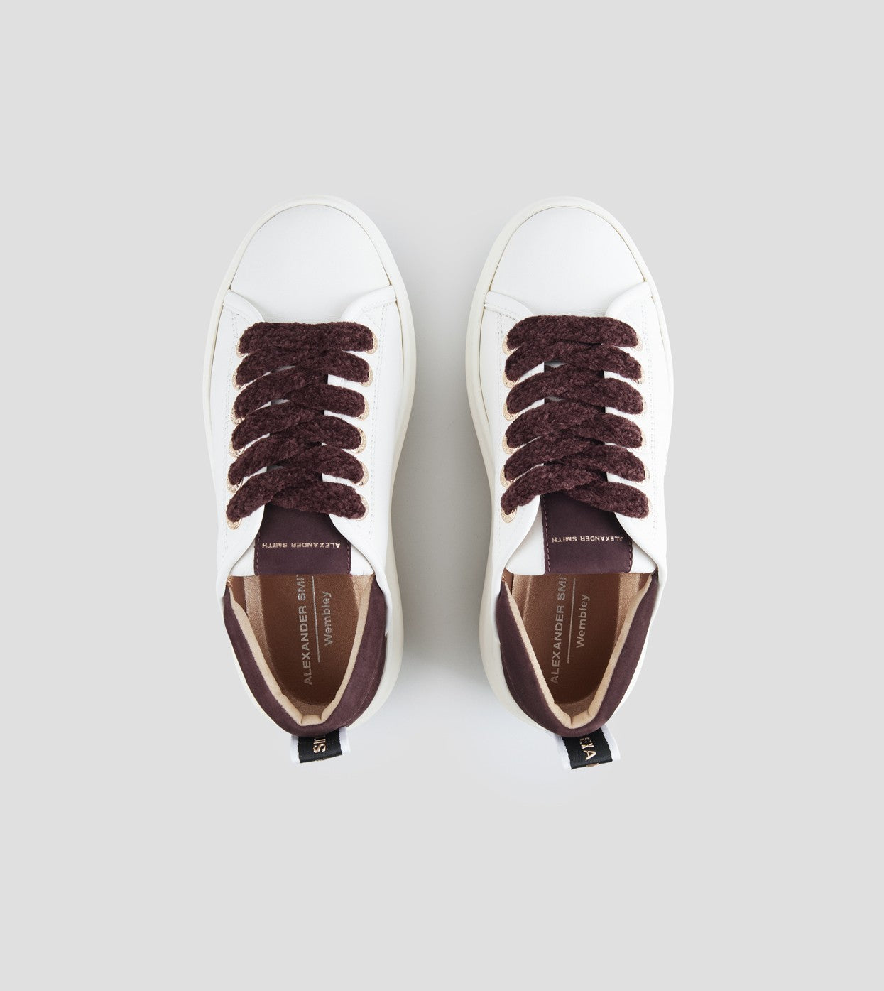 ALEXANDER SMITH ASBCWHW 0523WDX  SNEAKER WEMBLEY HIGH WOMAN WHITE BORDEAUX - Atelier Fratelli Carbè