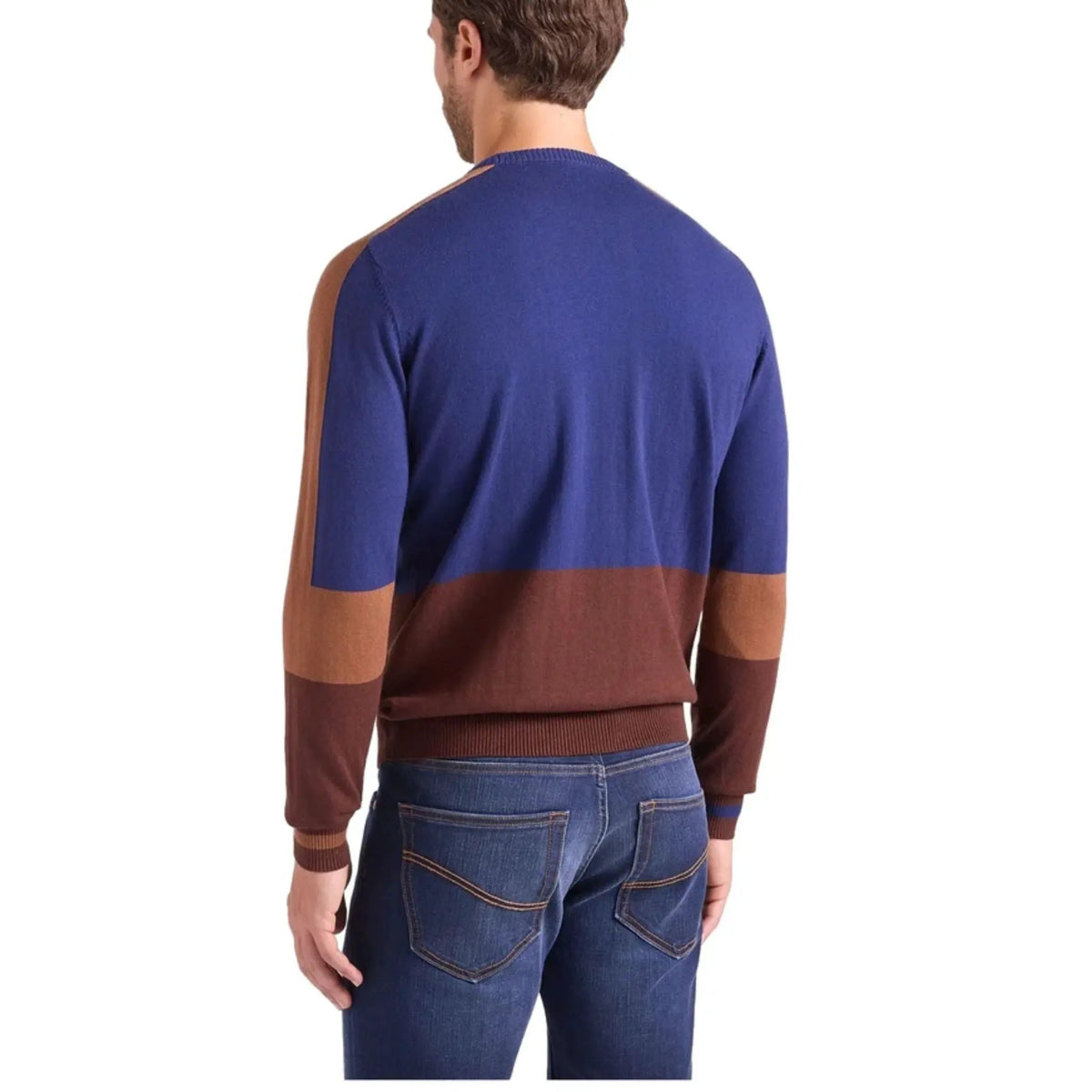 Harmont&Blaine Maglia Girocollo Color Block Cioccolato HRR908030788 retro