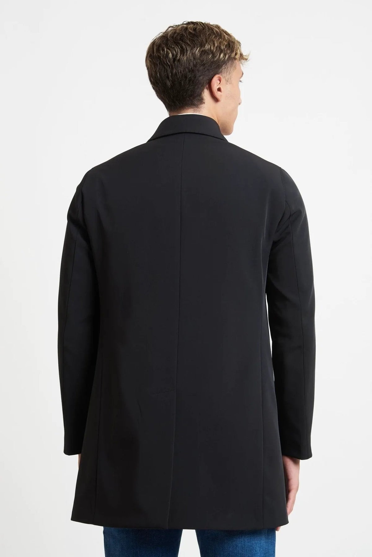 Trench BHARNABA MCP 104 TR Nero con fodera imbottita - Retro e spacco
