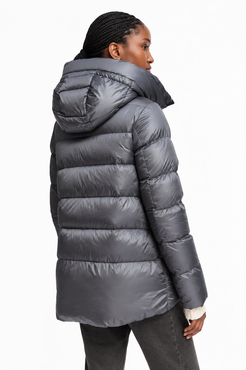 Piumino con cappuccio Bomboogie Rome Jacket Ash Grey - Vista posteriore