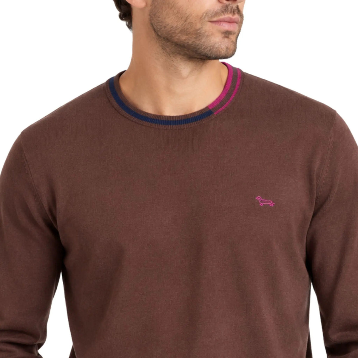 Harmont&Blaine Maglia Color Block Cioccolato HRR918030788 706 - Vista posteriore