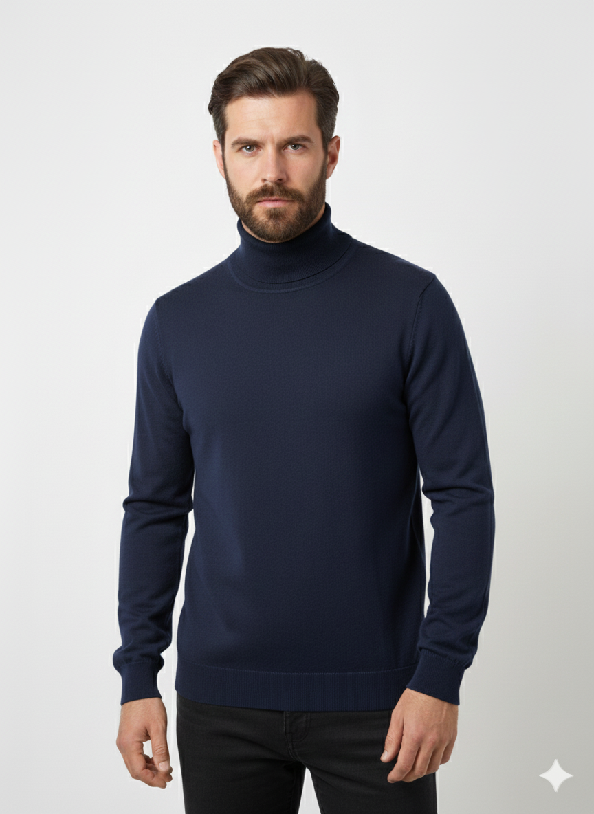 DIKTAT DK97003 BLU NOTTE TURTLENECK KNIT - Atelier Fratelli Carbè