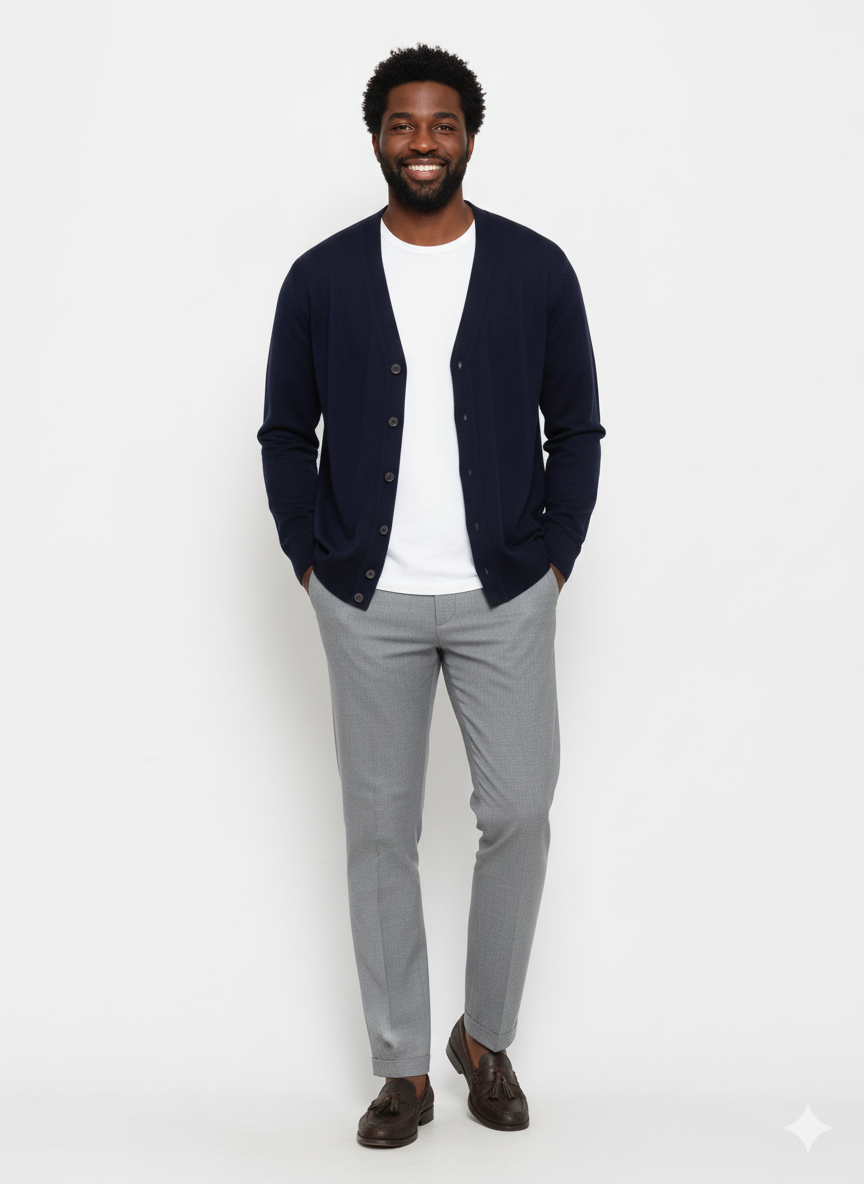 DIKTAT DK97004 BLU NOTTE CARDIGAN - Atelier Fratelli Carbè