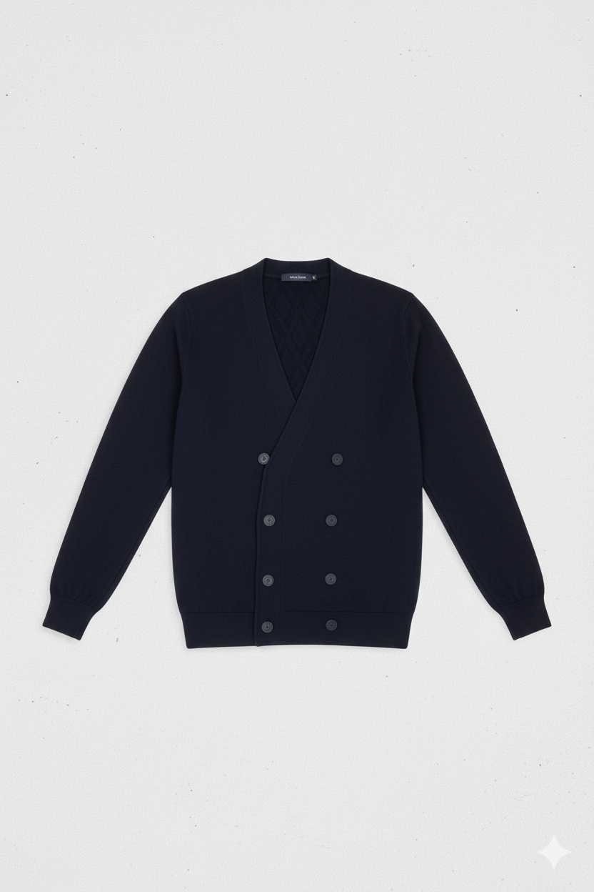 DIKTAT DK97007 BLU NOTTE CARDIGAN - Atelier Fratelli Carbè