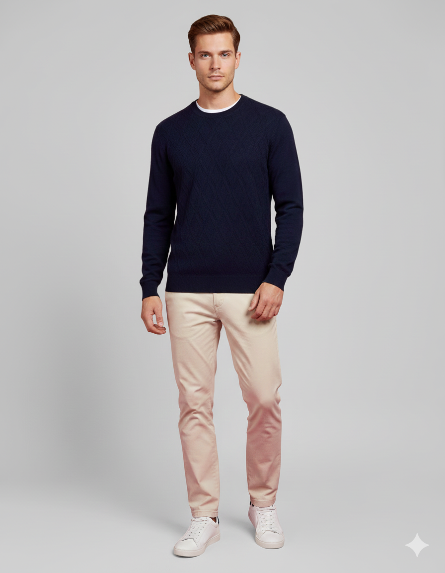 DIKTAT DK97025 BLU NOTTE KNIT MAGLIA INTERSI T.U - Atelier Fratelli Carbè