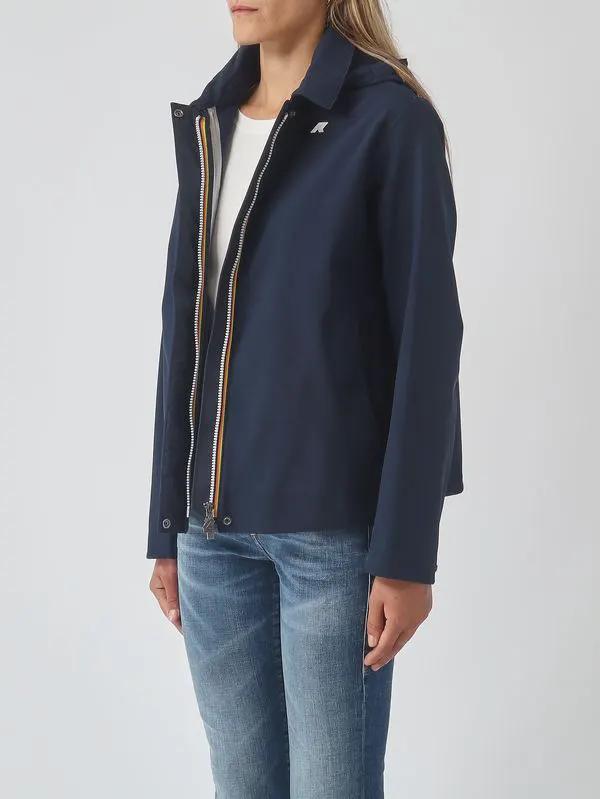 Giacca donna Bleizou Bonded K-WAY K51453W colore Blue (codice colore A2B) - lato e profilo