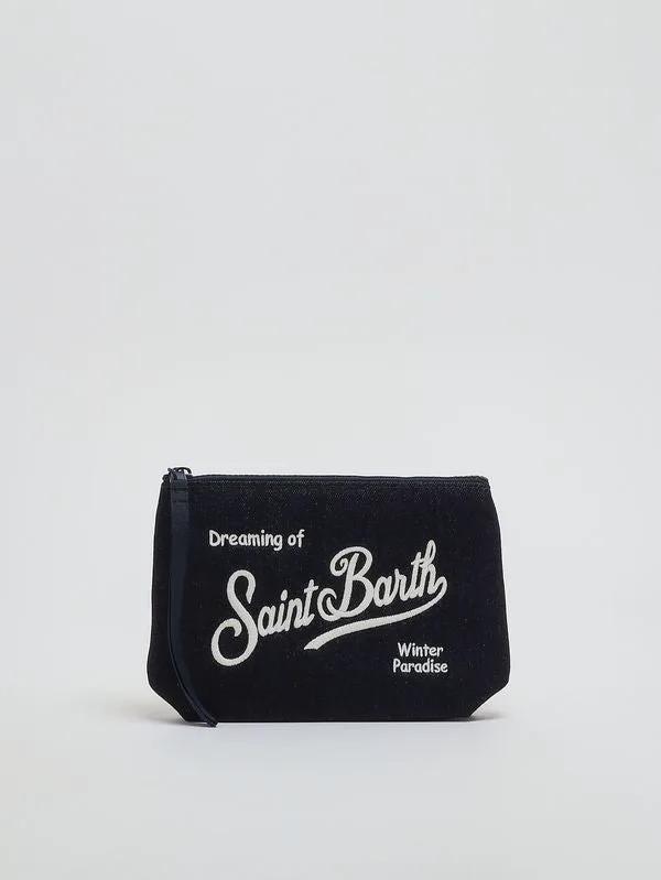 Pochette Aline Denim in misto cotone Denim Scuro MC2 Saint Barth ALI0031