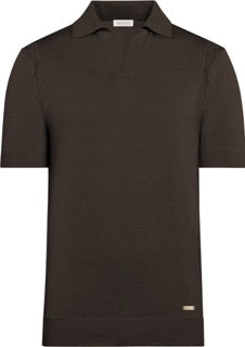 Maglietta polo HESKIMO HE1400013 MR misto seta, taglio M.L., tessuto morbido e elegante, vista frontale.