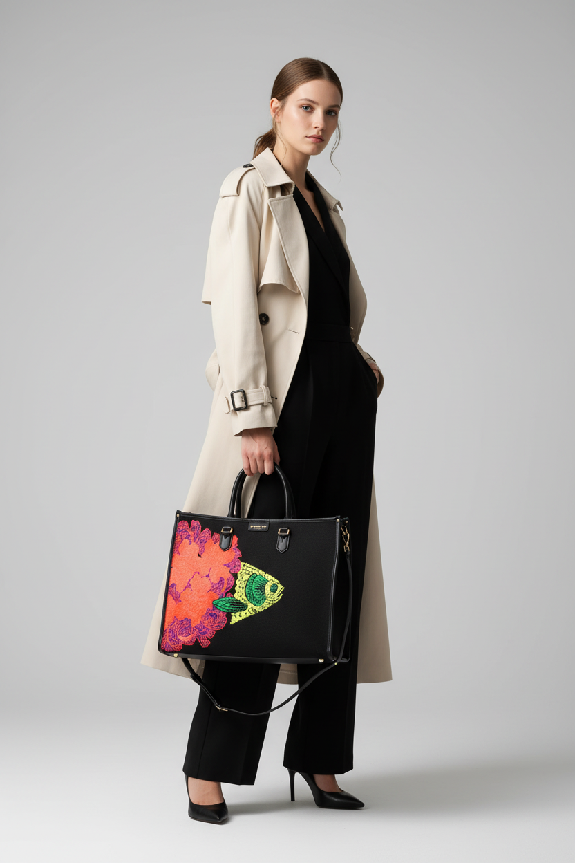 MY BEST BAG FIRENZE S1-MYB-2009 FISH&FLOWERS  SHOPPING BAG ATENA ETHOLOGY