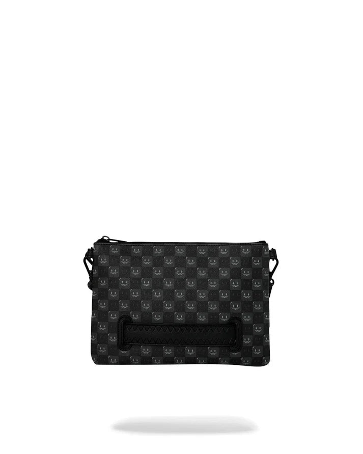 SPRAYGROUND B9318  CLUTCH SHARKS IN PARIS WTF BUBBLY BLACK CHECK CROSSOVER