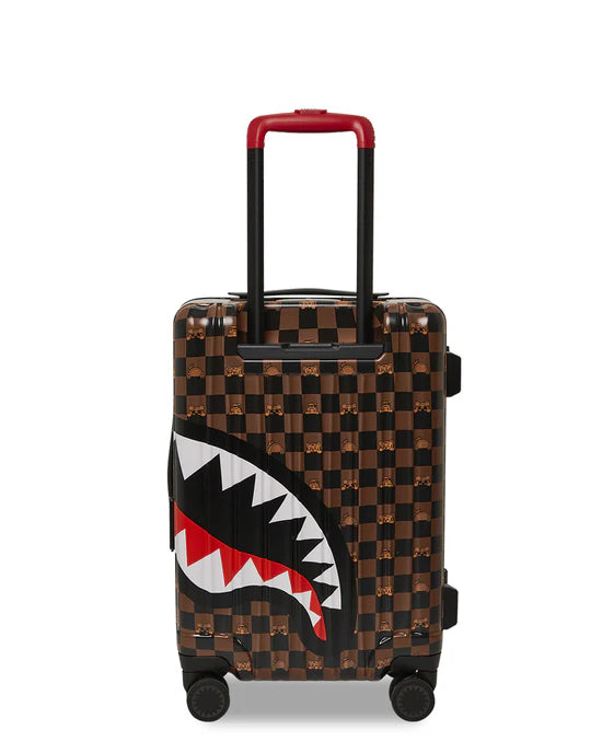 SPRAYGROUND CL257  SUITECASE PEEKING CHARACTER CHECK CARRY ON LUGGAGE - Atelier Fratelli Carbè