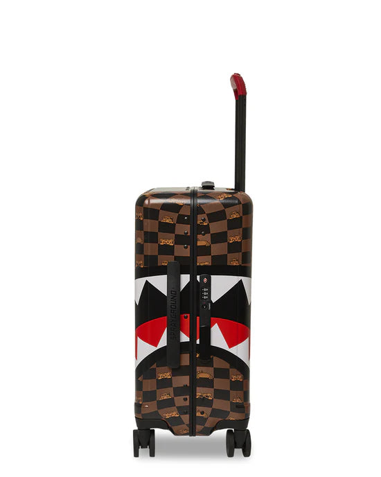 SPRAYGROUND CL257  SUITECASE PEEKING CHARACTER CHECK CARRY ON LUGGAGE - Atelier Fratelli Carbè