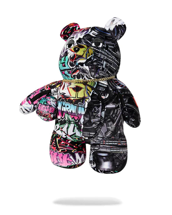 SPRAYGROUND B8052  BACKPACK SPLIT CYBERSHARK MONEYBEAR TEDDY BEAR - Atelier Fratelli Carbè