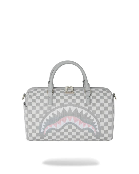 SPRAYGROUND D7850  HAND BAG KNIT SHARKS IN PARIS IN CREAM MINI DUFFLE - Atelier Fratelli Carbè