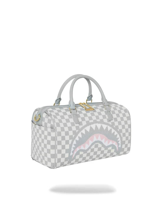 SPRAYGROUND D7850  HAND BAG KNIT SHARKS IN PARIS IN CREAM MINI DUFFLE - Atelier Fratelli Carbè