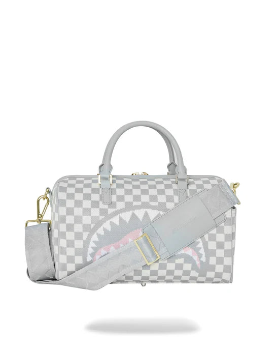 SPRAYGROUND D7850  HAND BAG KNIT SHARKS IN PARIS IN CREAM MINI DUFFLE - Atelier Fratelli Carbè
