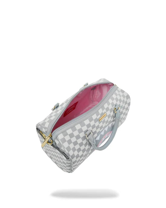 SPRAYGROUND D7850  HAND BAG KNIT SHARKS IN PARIS IN CREAM MINI DUFFLE - Atelier Fratelli Carbè