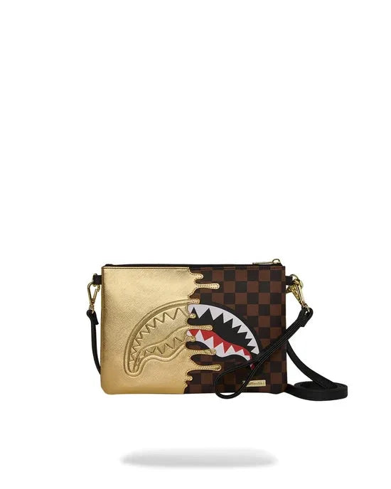 SPRAYGROUND B9344 CLUTCH SHARKS IN PARIS GOLD DRIP CROSSOVER by SPRAYGROUND