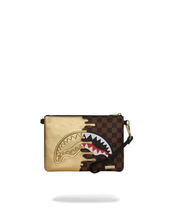 SPRAYGROUND B9344 CLUTCH SHARKS IN PARIS GOLD DRIP CROSSOVER by SPRAYGROUND