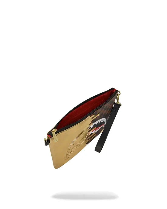 SPRAYGROUND B9344 CLUTCH SHARKS IN PARIS GOLD DRIP CROSSOVER by SPRAYGROUND