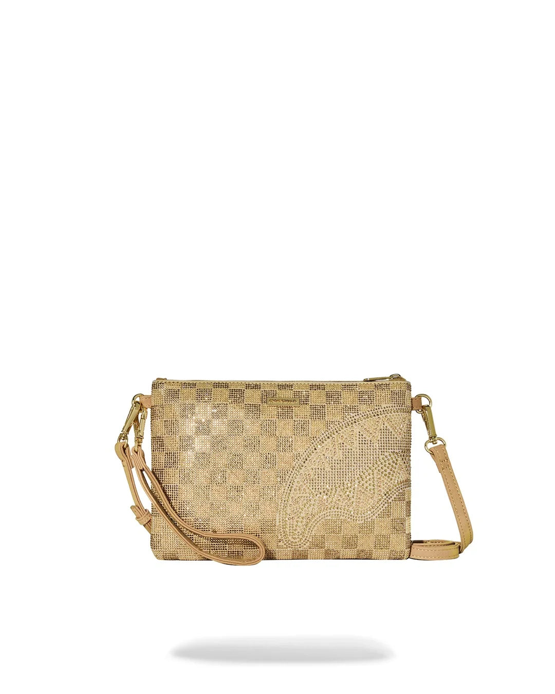 SPRAYGROUND B9481  CLUTCH 2 TONE GOLD TRINITY CROSSOVER