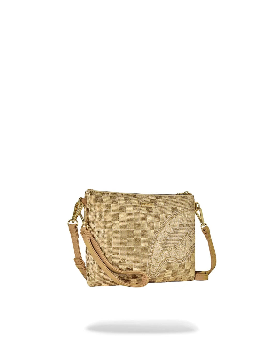 SPRAYGROUND B9481  CLUTCH 2 TONE GOLD TRINITY CROSSOVER