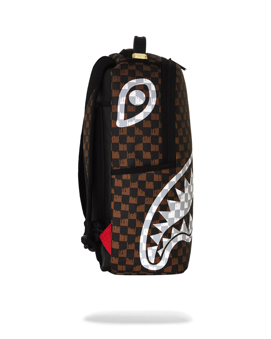 SPRAYGROUND B8552  BACKPACK BROWN AND CREAM DRIP CHECK SHARK BACKPACK