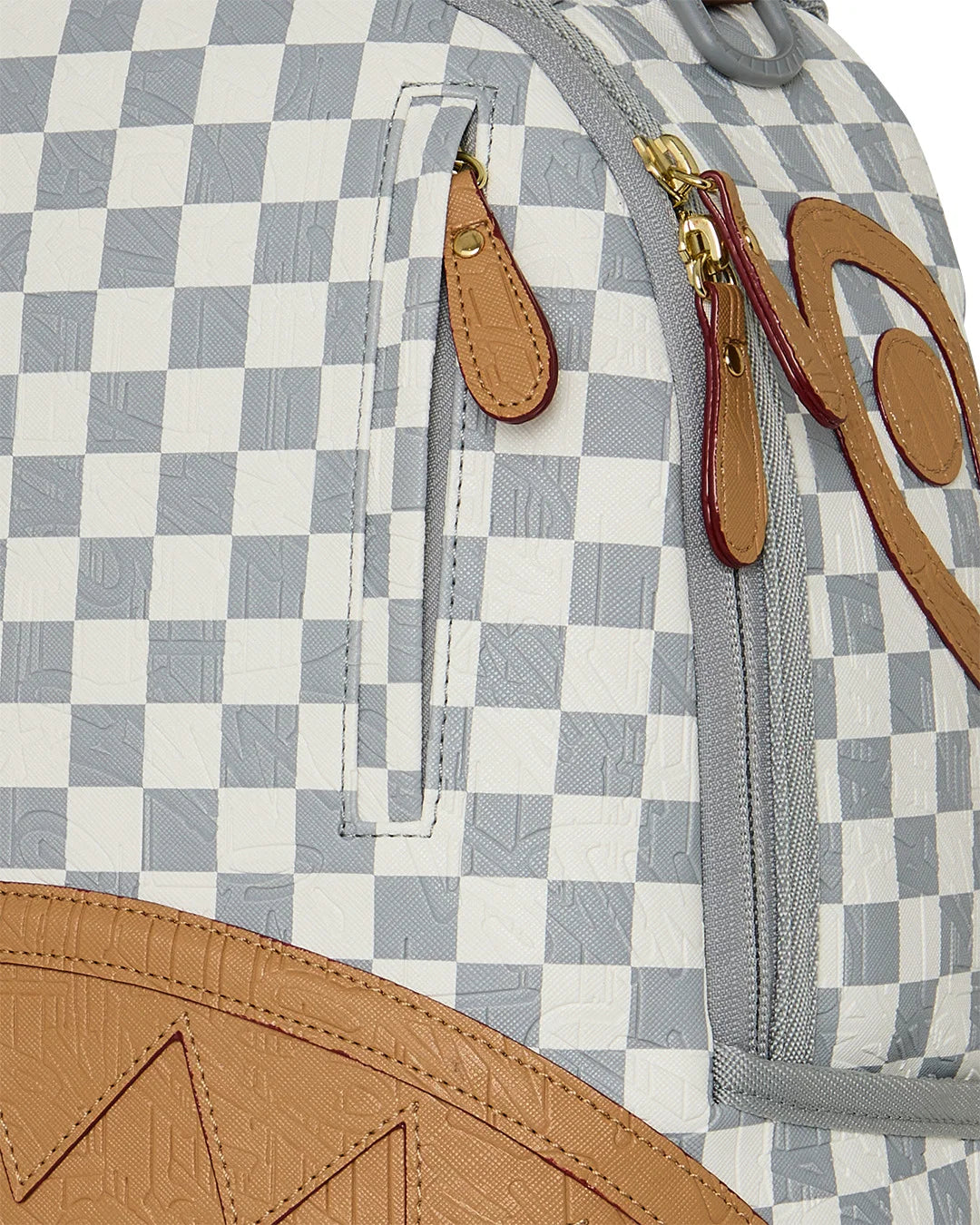 SPRAYGROUND B8593  BACKPACK EMBOSSED CREAM CHECK