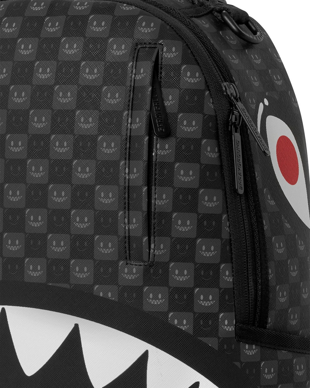 SPRAYGROUND B8633  BACKPACK SHARKS IN PARIS WTF BUBBLY BLACK CHECK BACKPACK